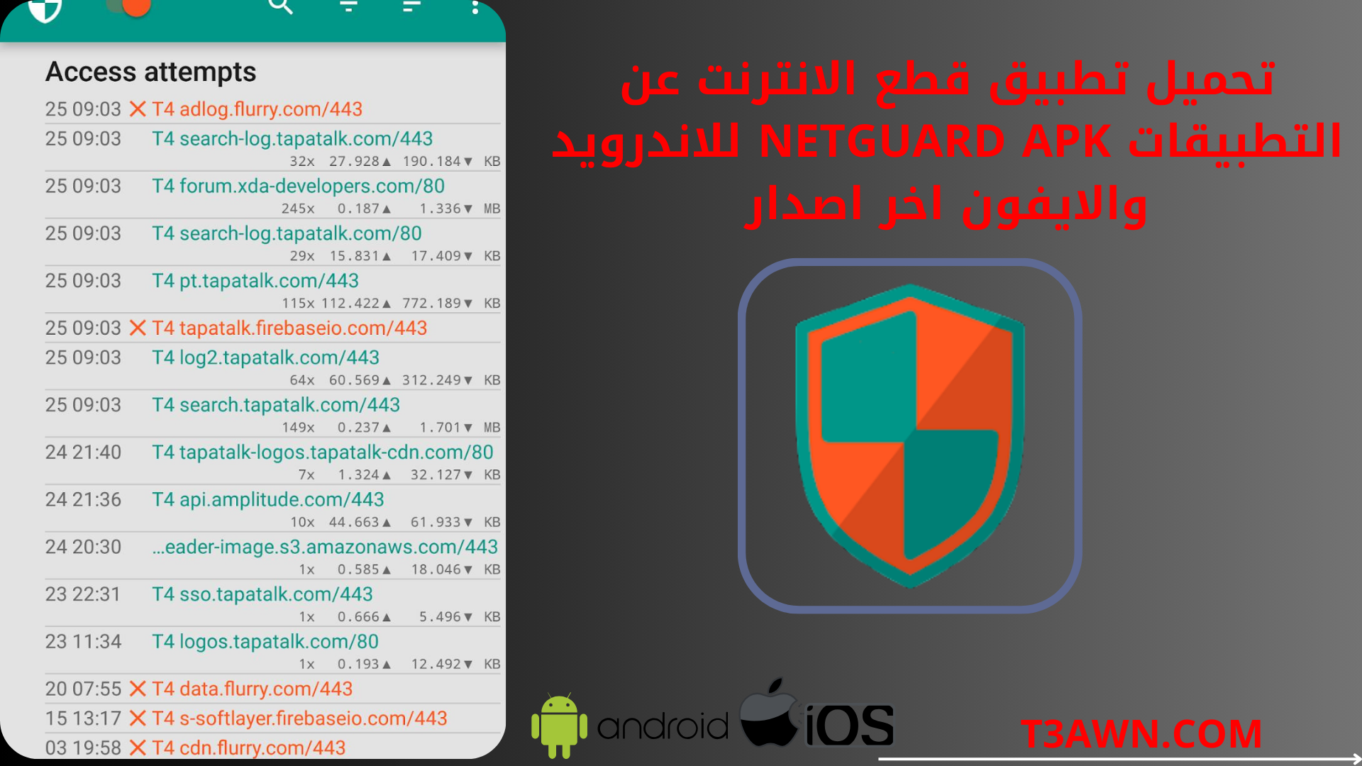تحميل تطبيق قطع الانترنت عن التطبيقات netguard apk للاندرويد والايفون اخر اصدار
